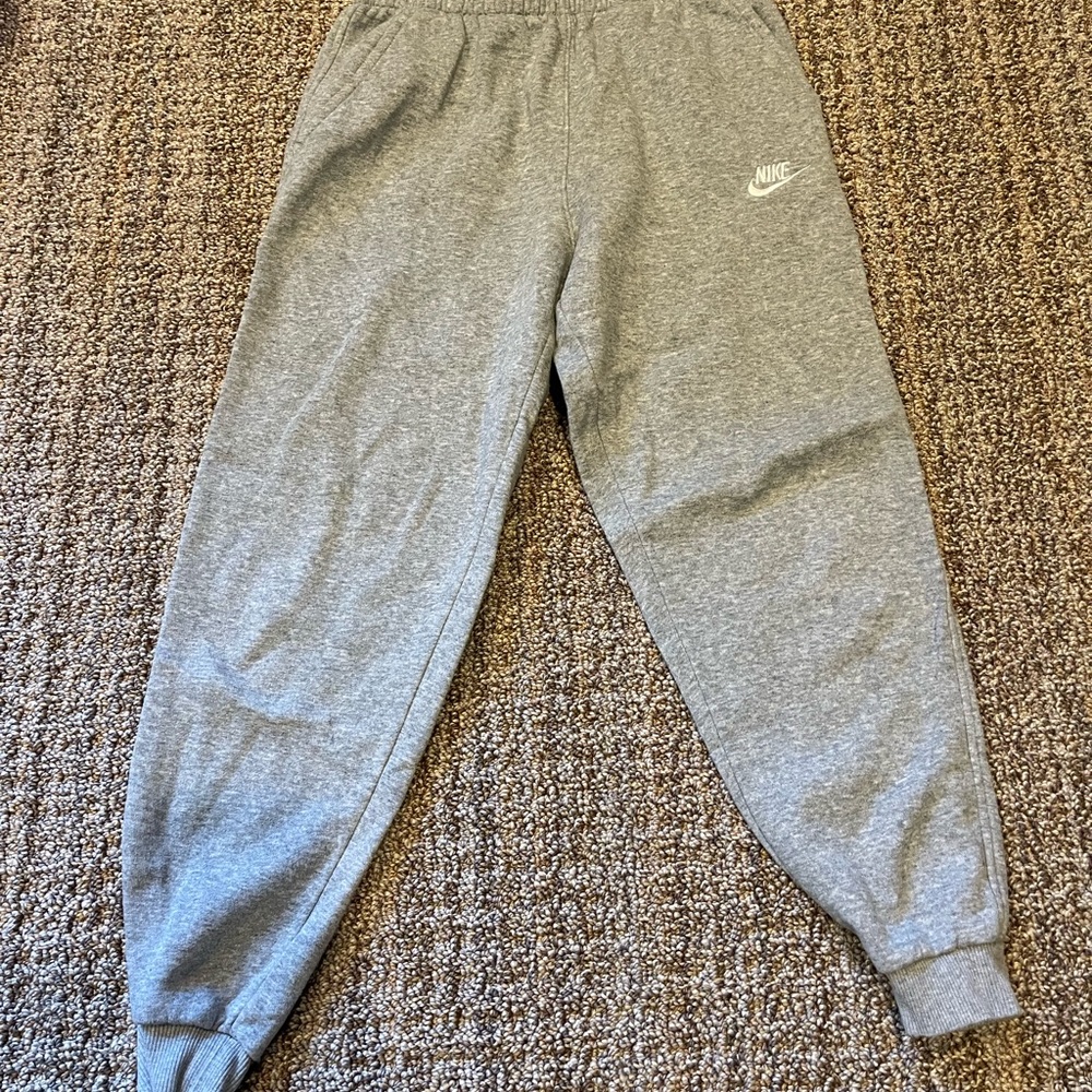 Nike Gray Jogger Sweatpants with Elastic Cuffs